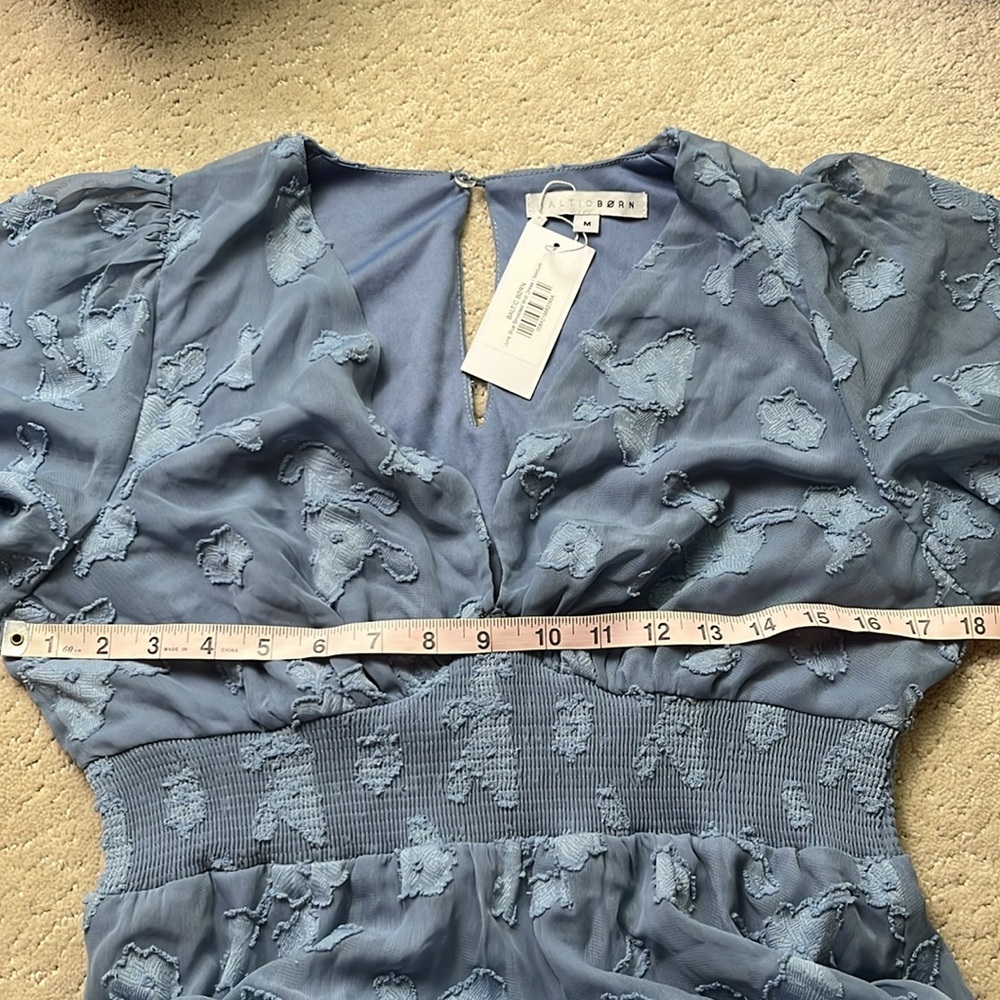 Baltic Born June Smocked Midi Dress Blue Medium New! - Picture 8 of 8